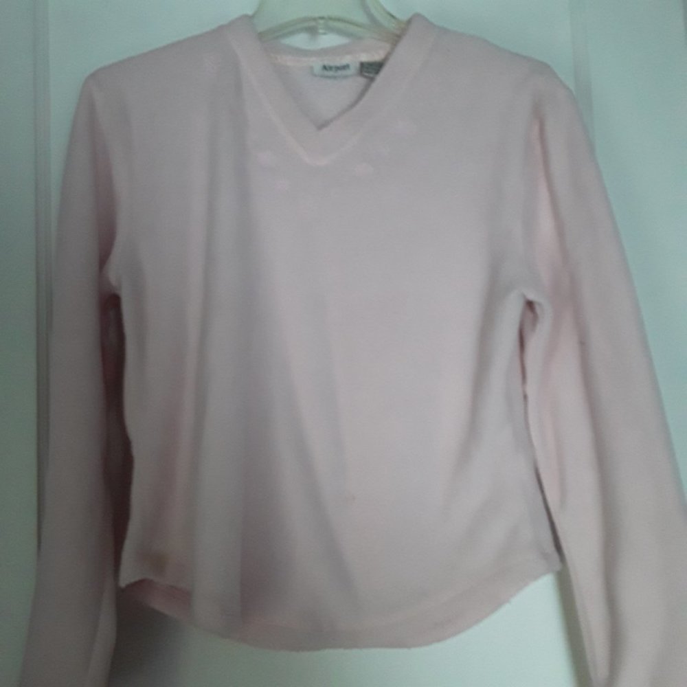 Airport Vintage Light Pink Fleece Sweater Size Medium